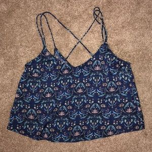 Floral crop tank top